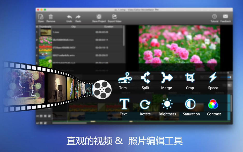 Video Editor MovieMator Pro for mac 2.5.0 视频编辑软件 中文破解版下载