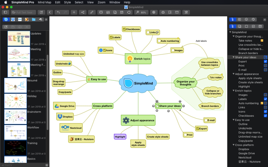 SimpleMind Pro for Mac v1.23.2 头脑风暴 思维导图 中文破解版