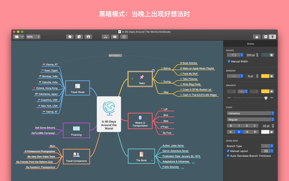 MindNode for Mac 6.0.4 轻松的思维导图软件 中文完整版