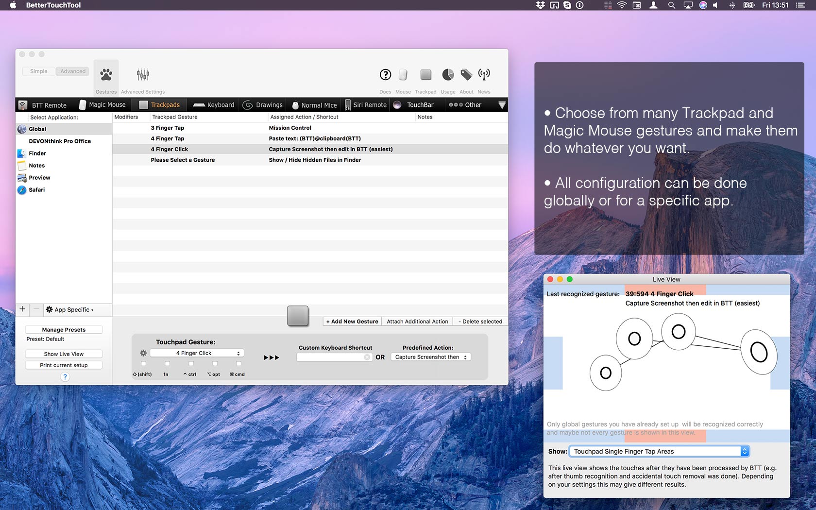 BetterTouchTool Mac v3.20 自定义多点触控手势 破解版下载
